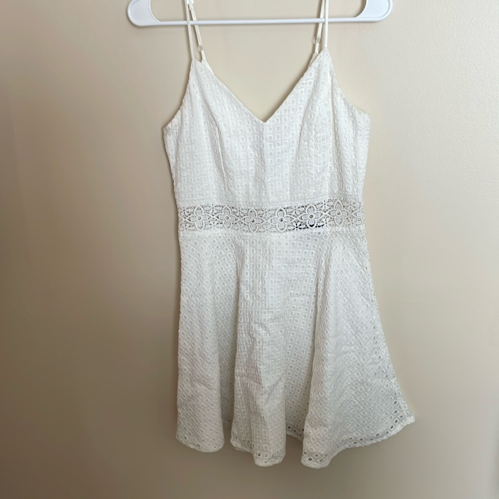 White Laced Spaghetti Strap Dress